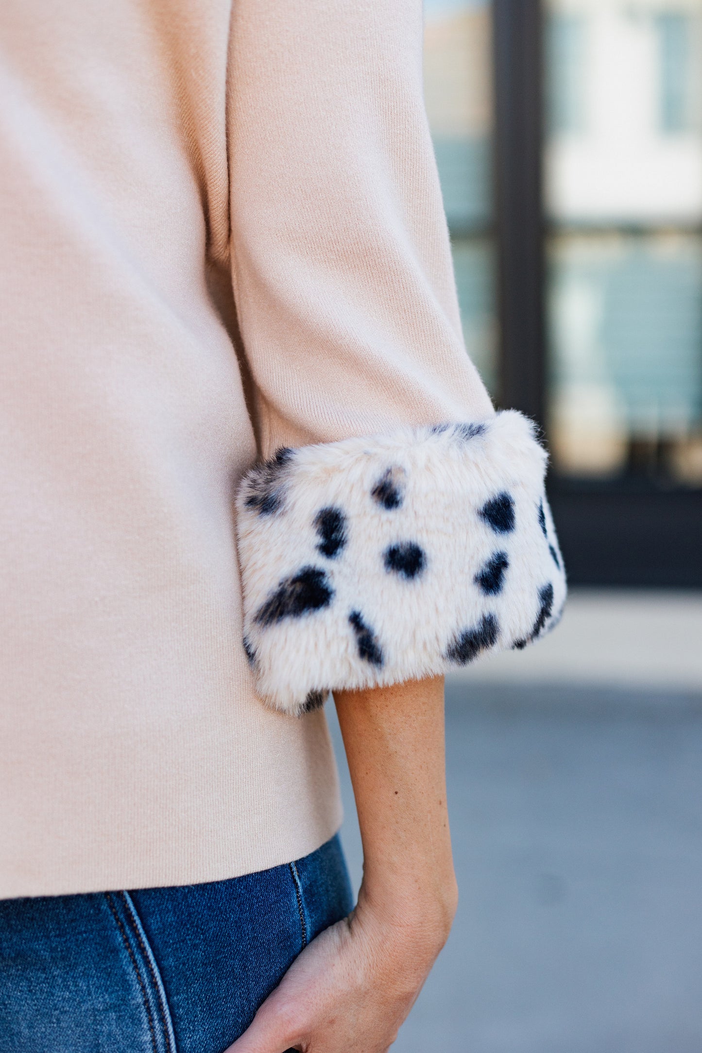 AUDREY FUR TRIM SWEATER