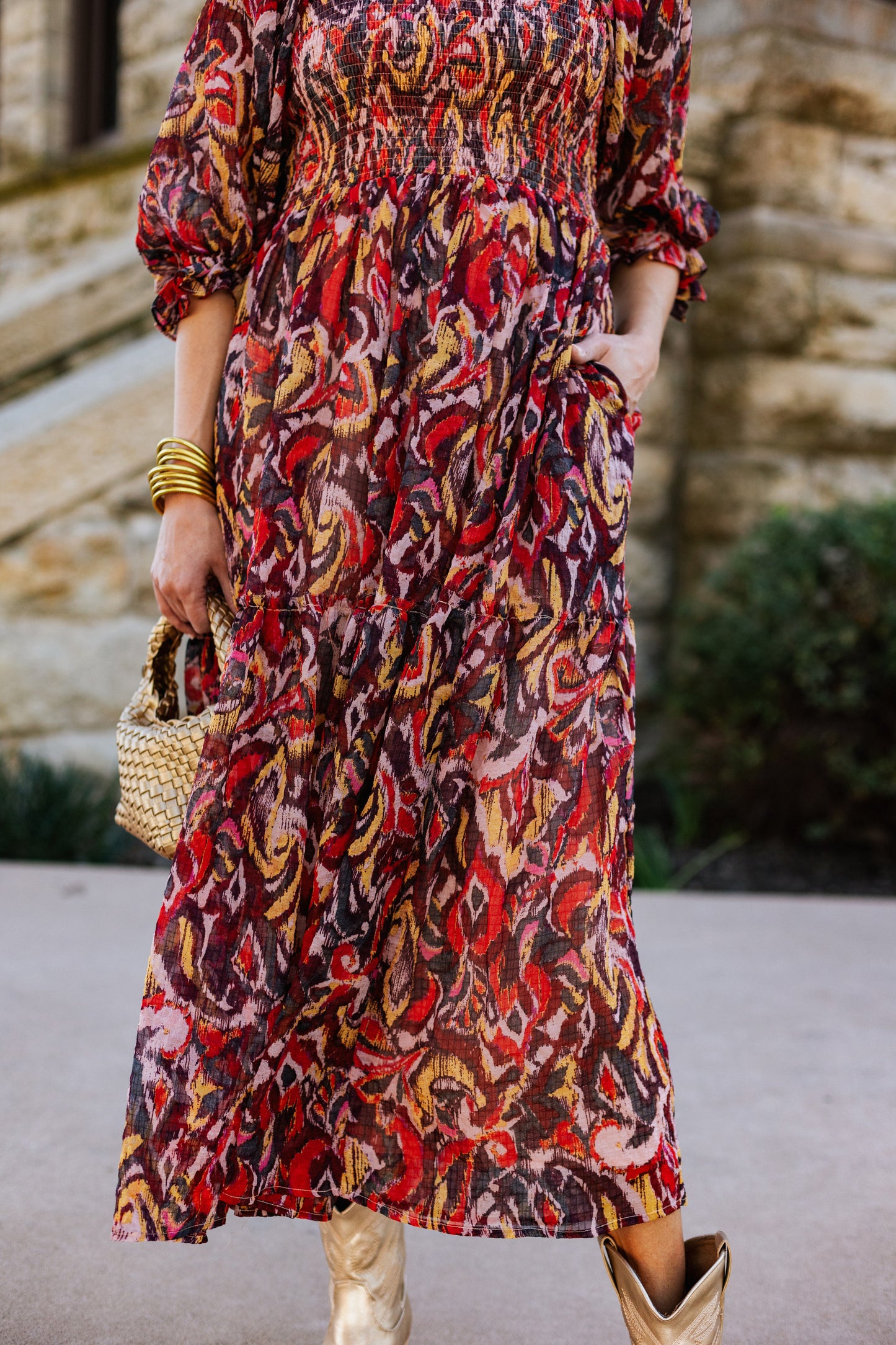 MOXIE SMOCK BODICE DRESS