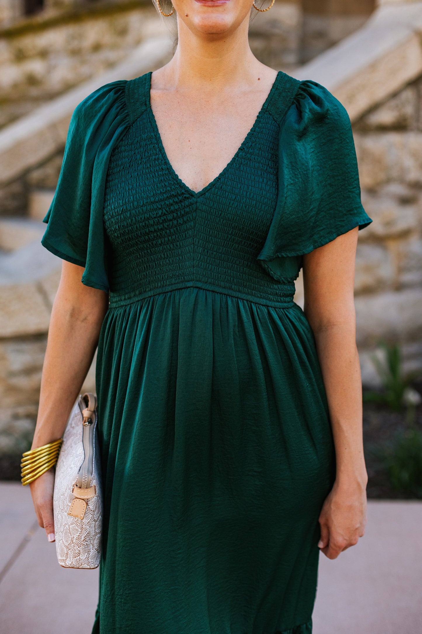 KENZI WASHED SATIN MIDI DRESS