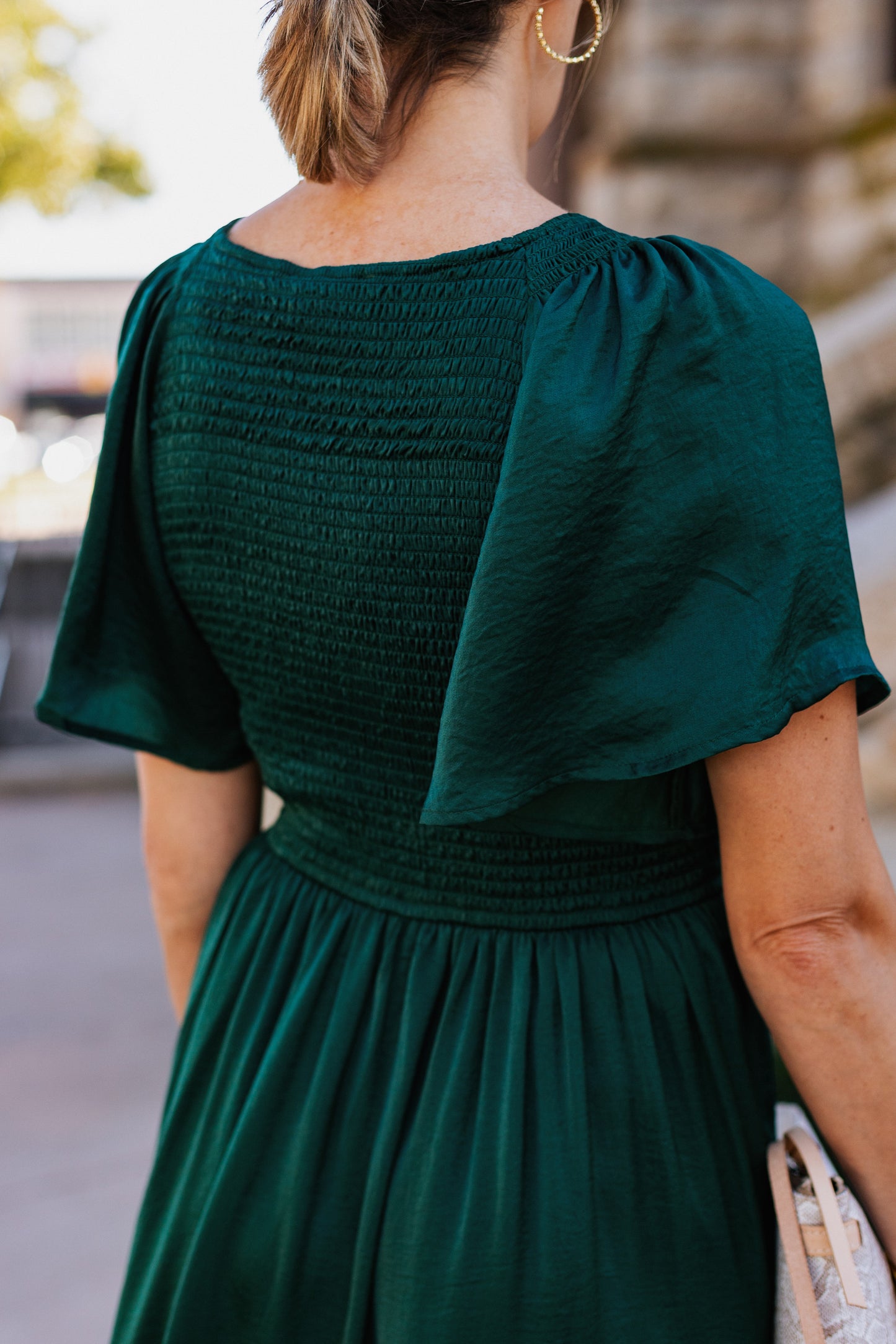KENZI WASHED SATIN MIDI DRESS