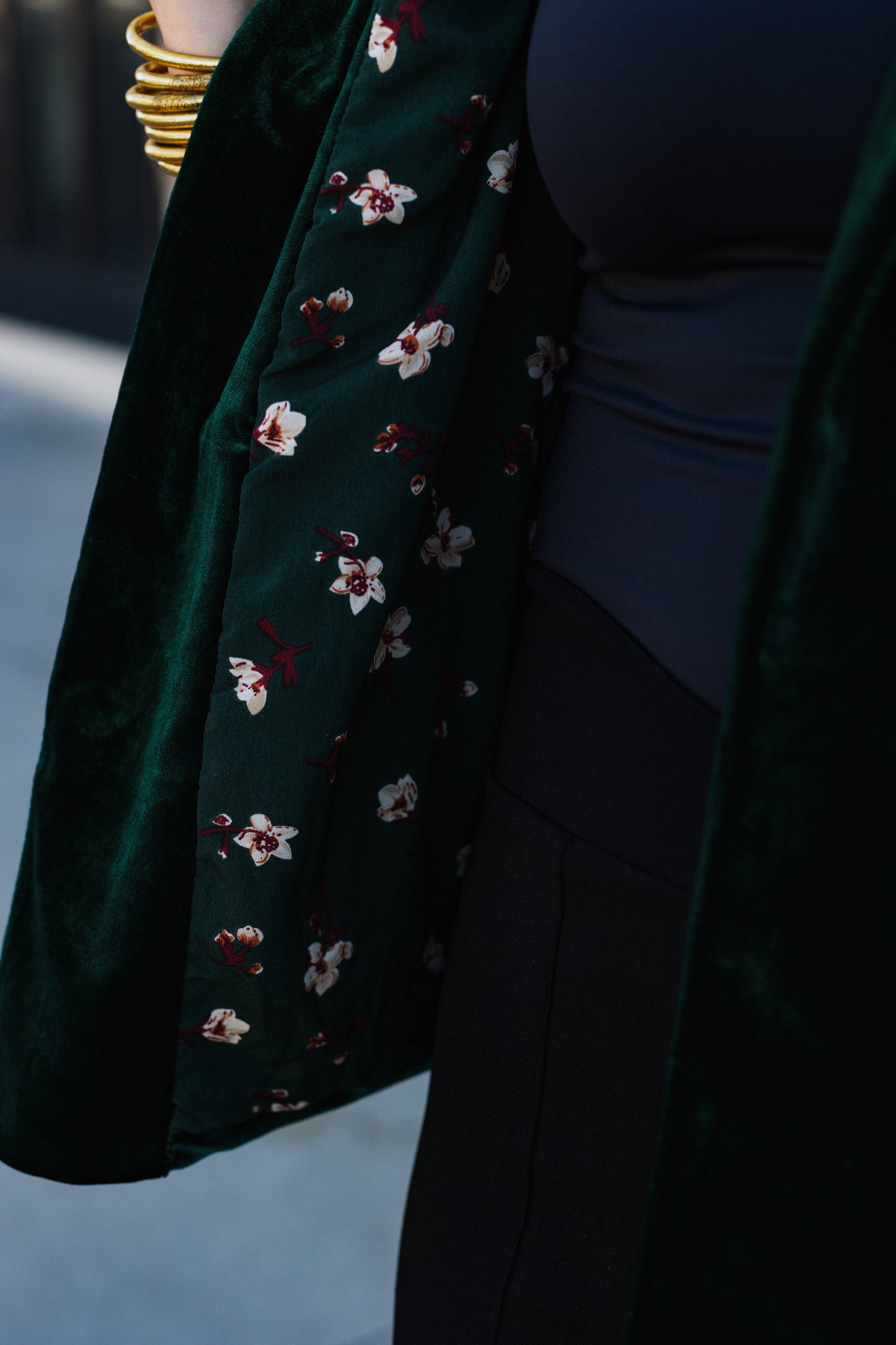 NEVER BETTER VELVET BLAZER HUNTER