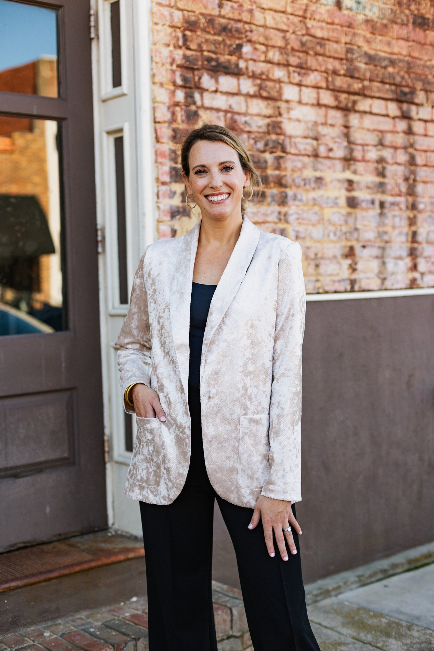 CHEERS VELVET SNAKE BLAZER