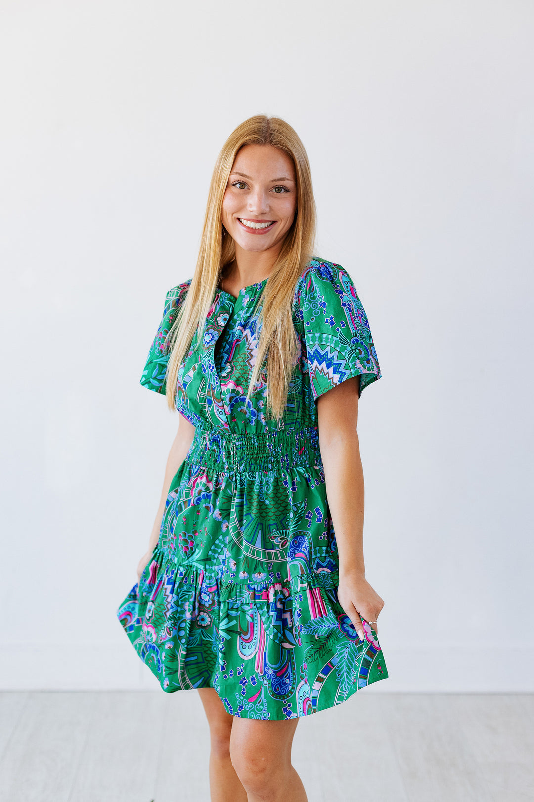 KELLY GEOMETRIC MINI DRESS