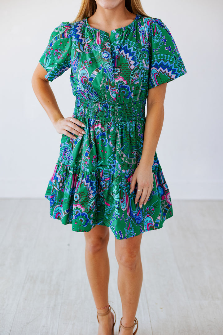 KELLY GEOMETRIC MINI DRESS