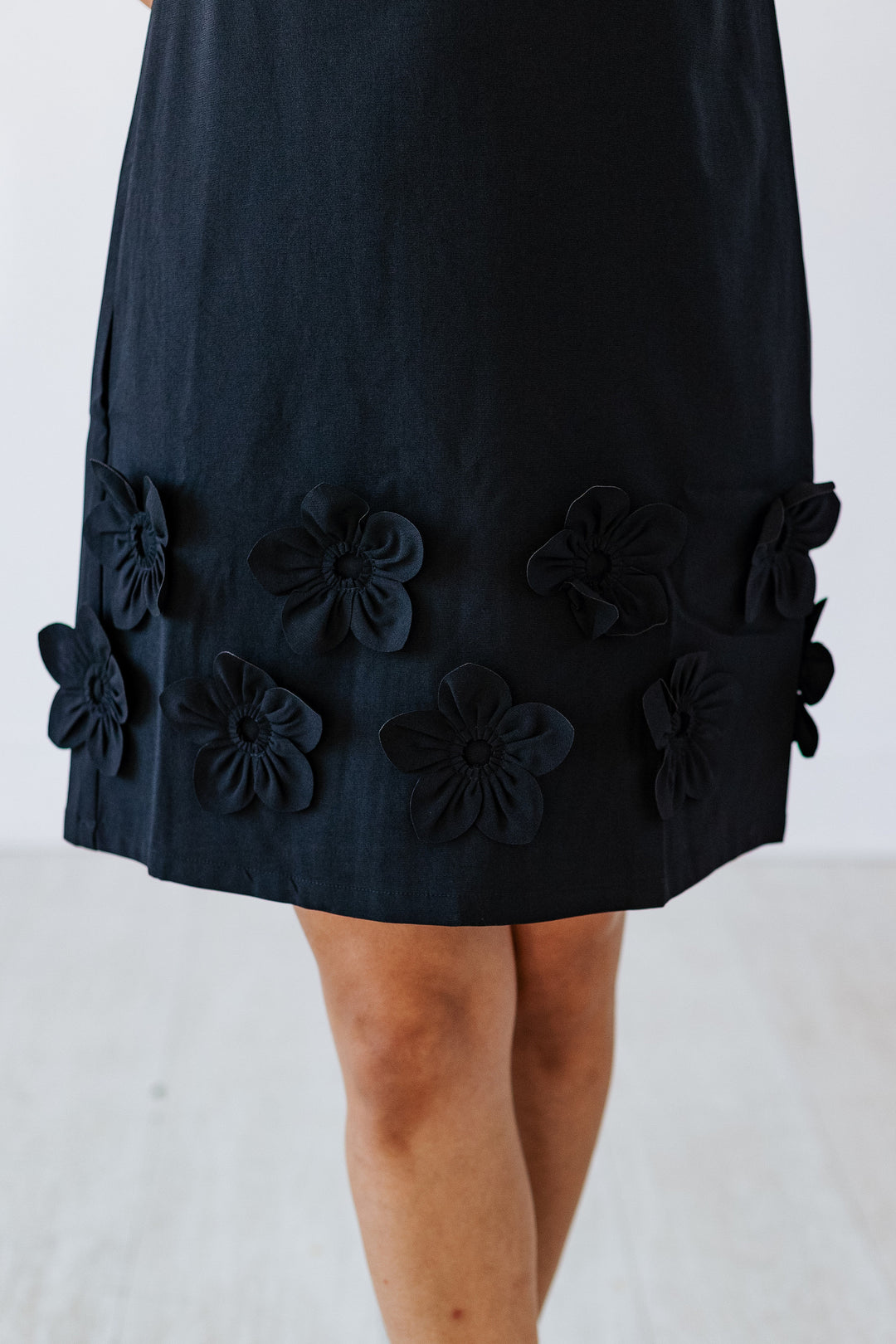 FELICITY FLORAL APPLIQUE MINI DRESS