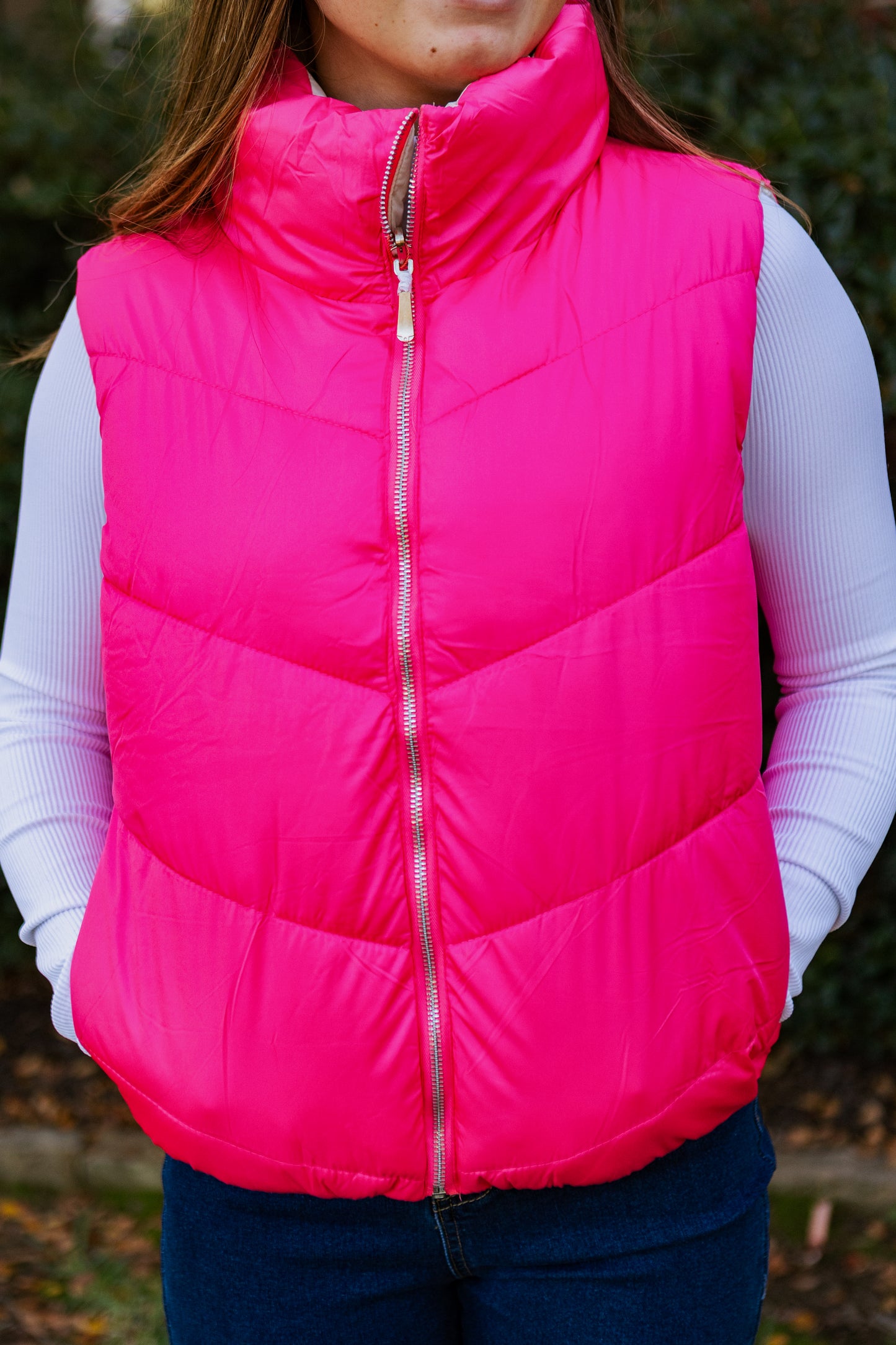 COLORADO REVERSIBLE PUFF VEST PINK/ BEIGE