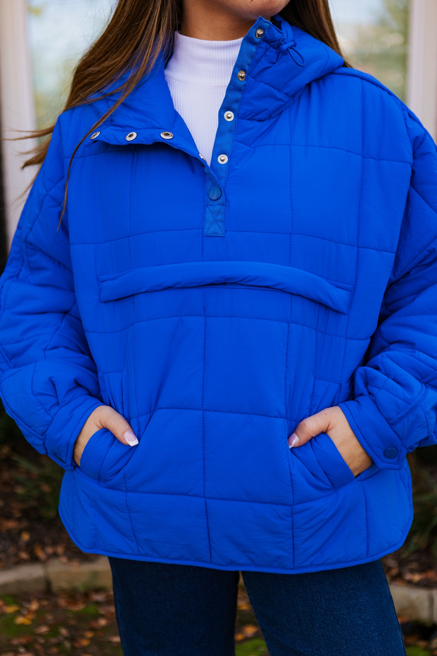 HOT COCO QUILTED PULLOVER ROYAL