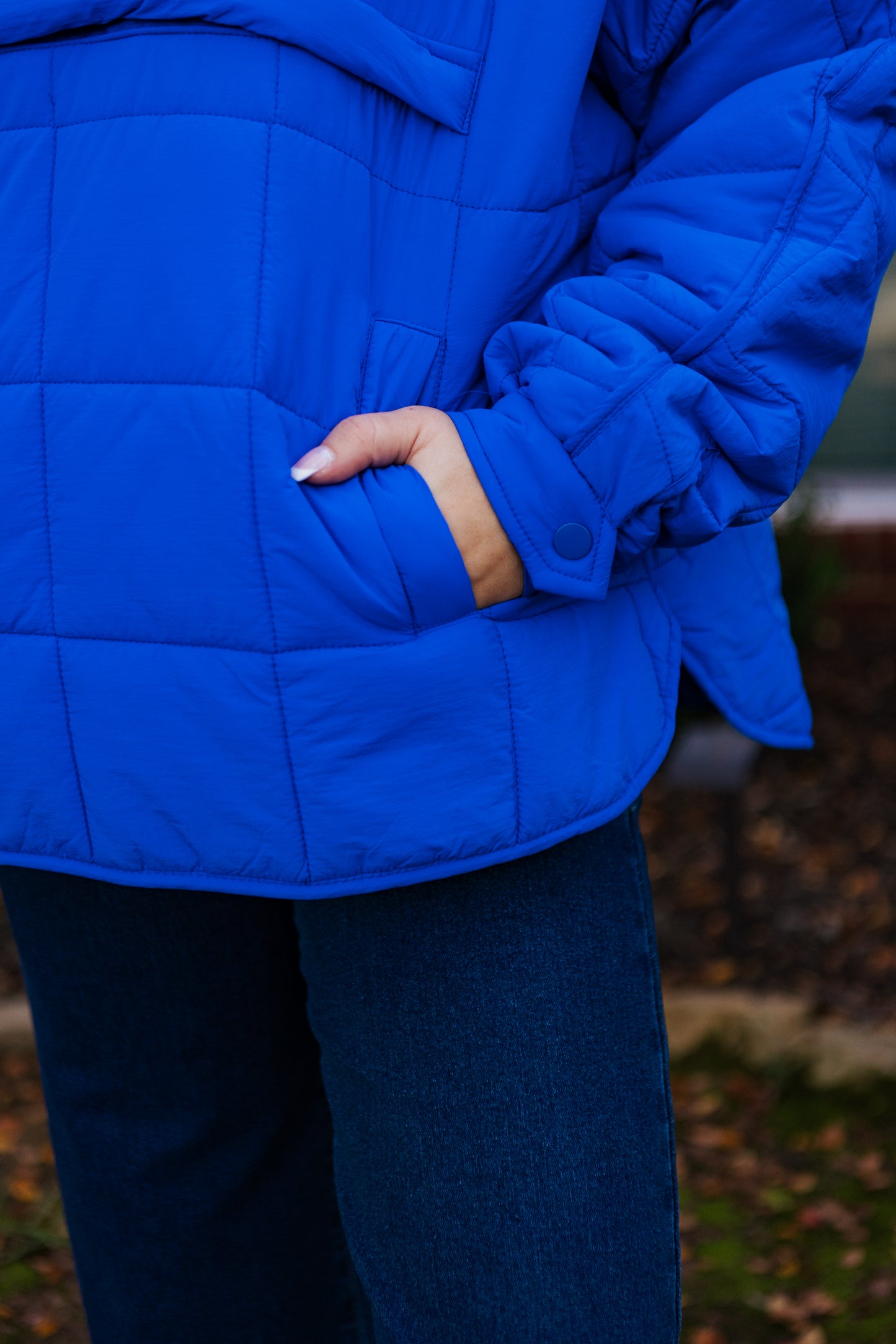 HOT COCO QUILTED PULLOVER ROYAL