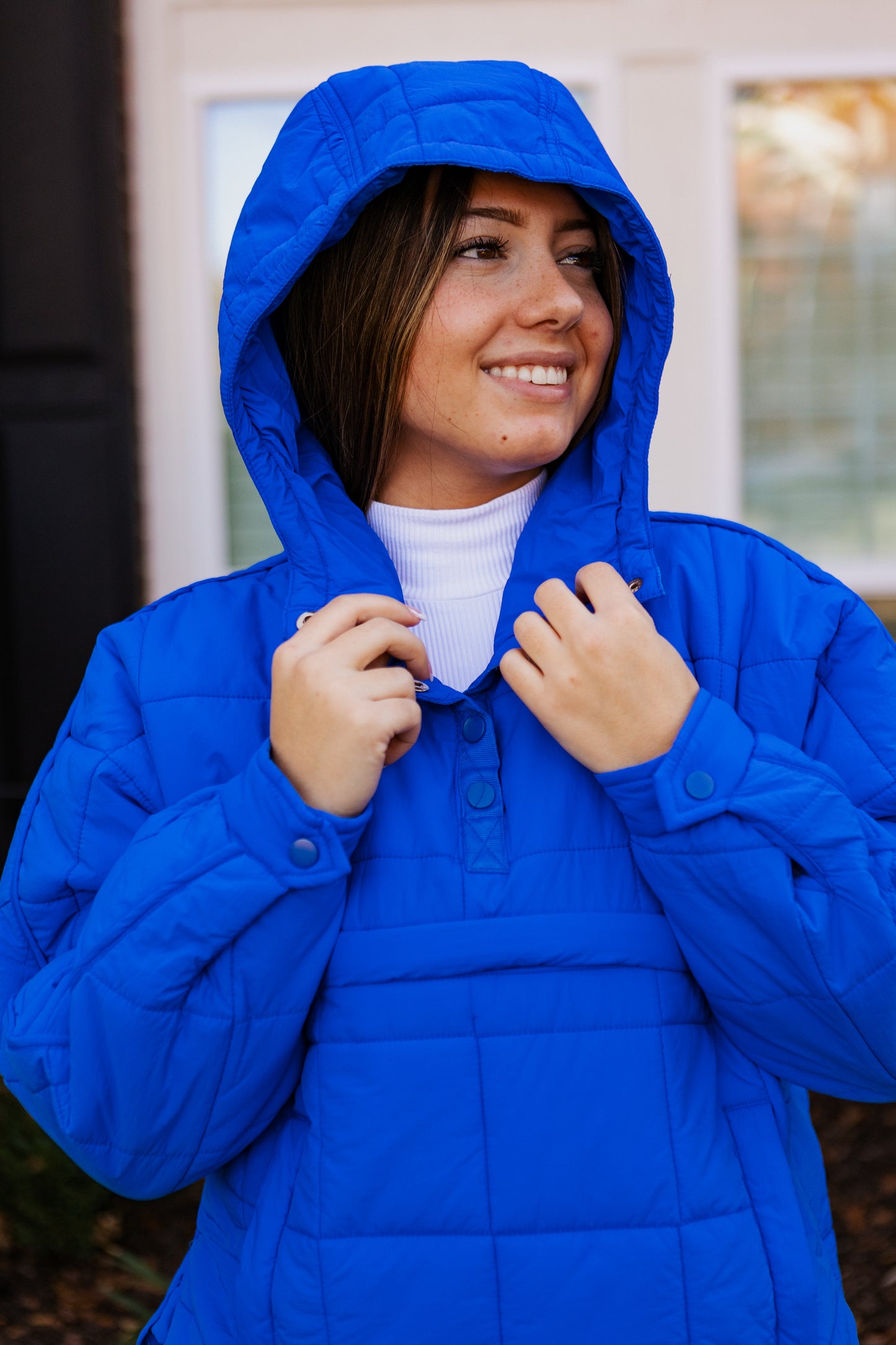 HOT COCO QUILTED PULLOVER ROYAL