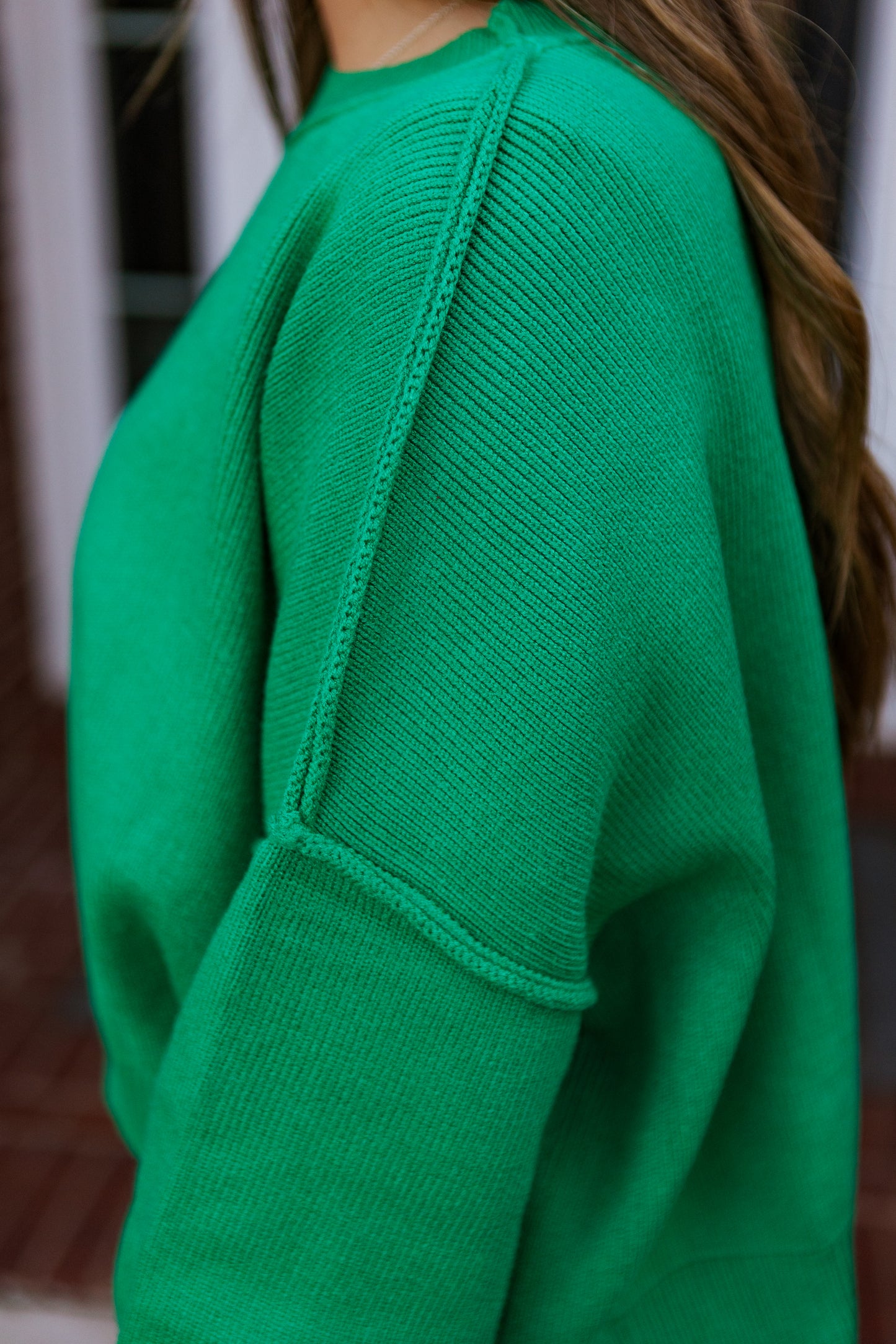 HOLLY RELAXED CROP SWEATER EMERALD