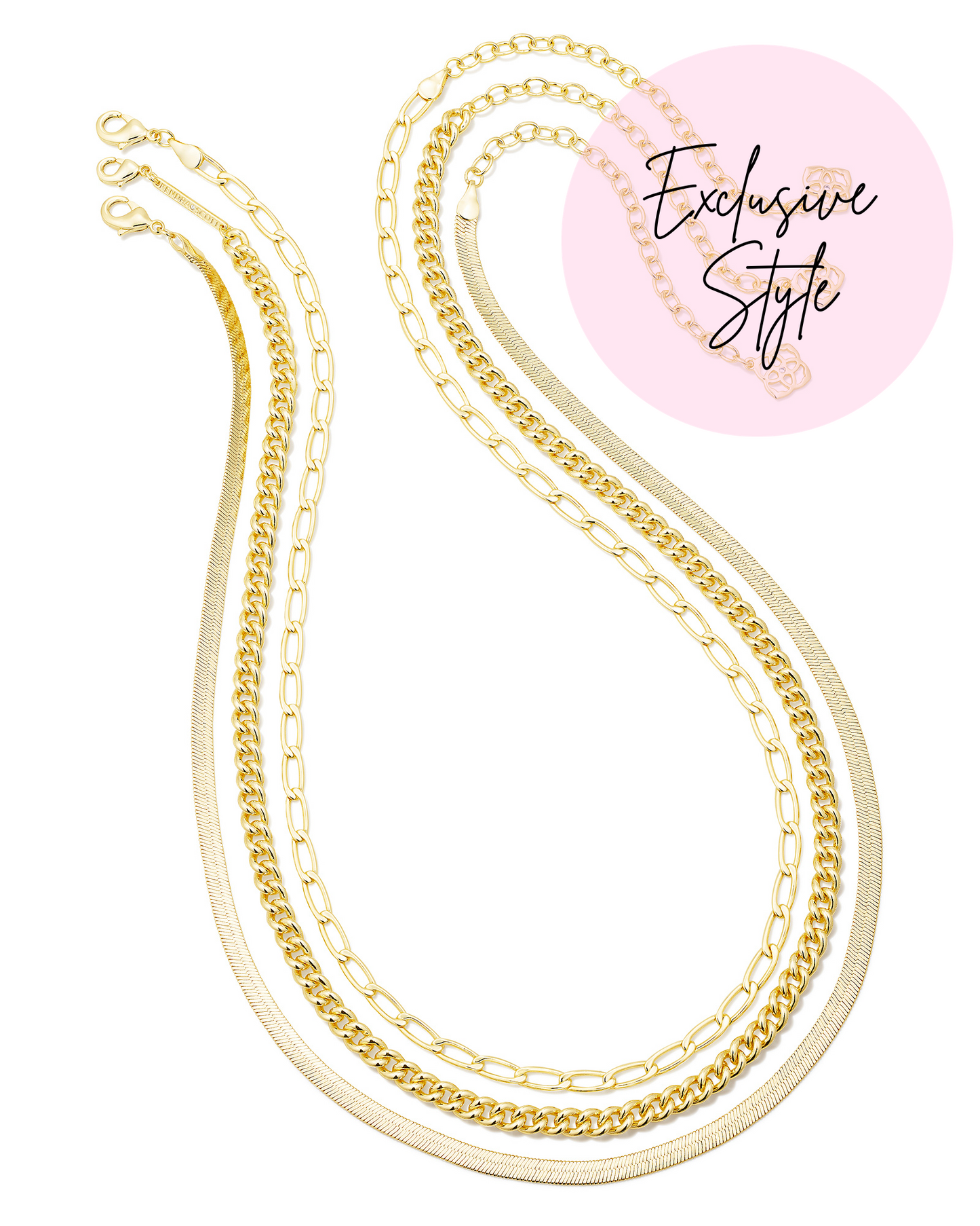 KENDRA SCOTT: CHAIN LAYERING NECKLACE SET/3