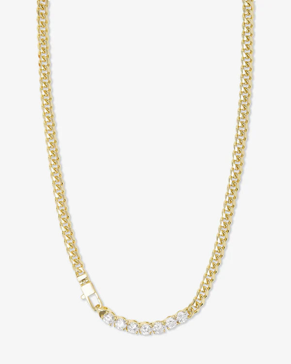 MELINDA MARIA: BABY JULIAN LOVES DIAMONDS NECKLACE- GOLD