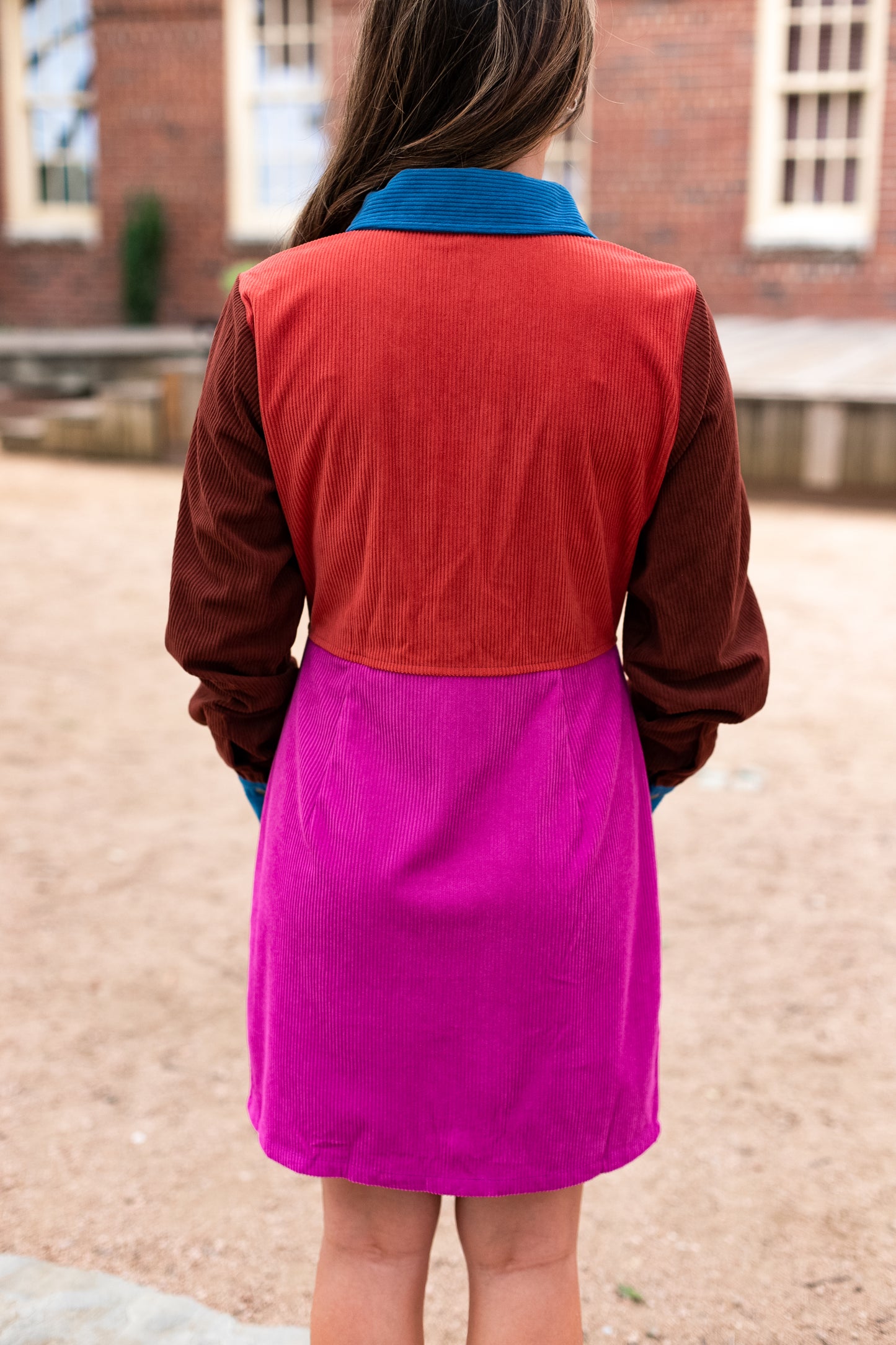 COLORBLOCK CORD DRESS