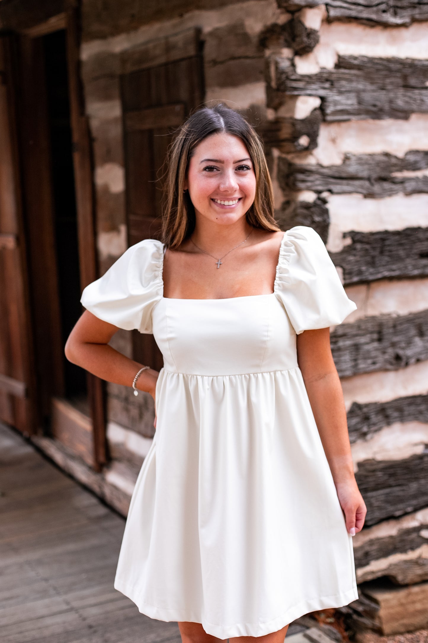 STUNNER LEATHER DRESS: WHITE