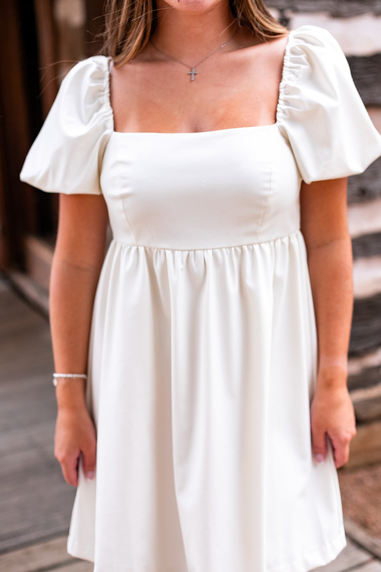 STUNNER LEATHER DRESS: WHITE