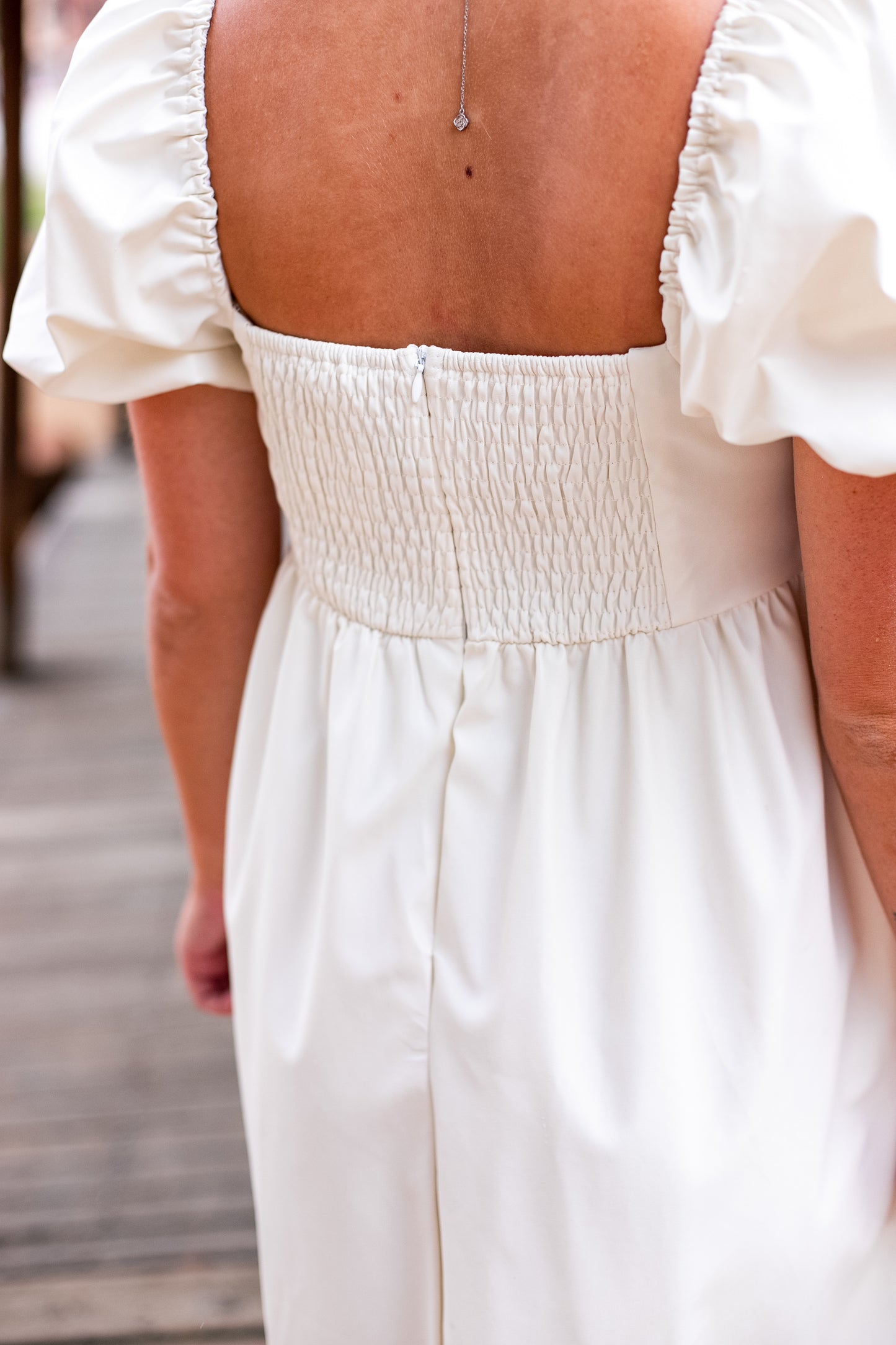 STUNNER LEATHER DRESS: WHITE