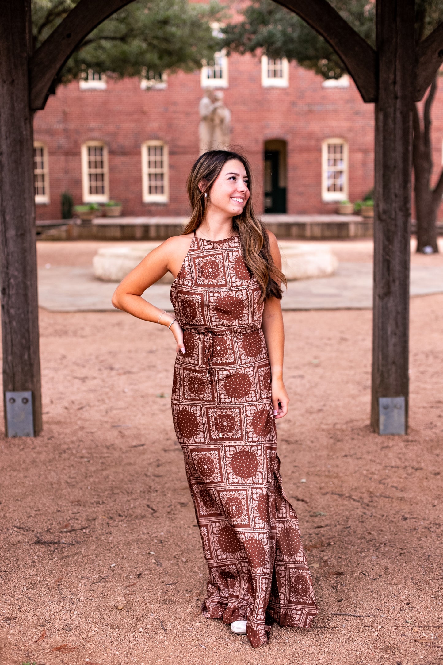 EYES ON ME BANDANA PRINT DRESS
