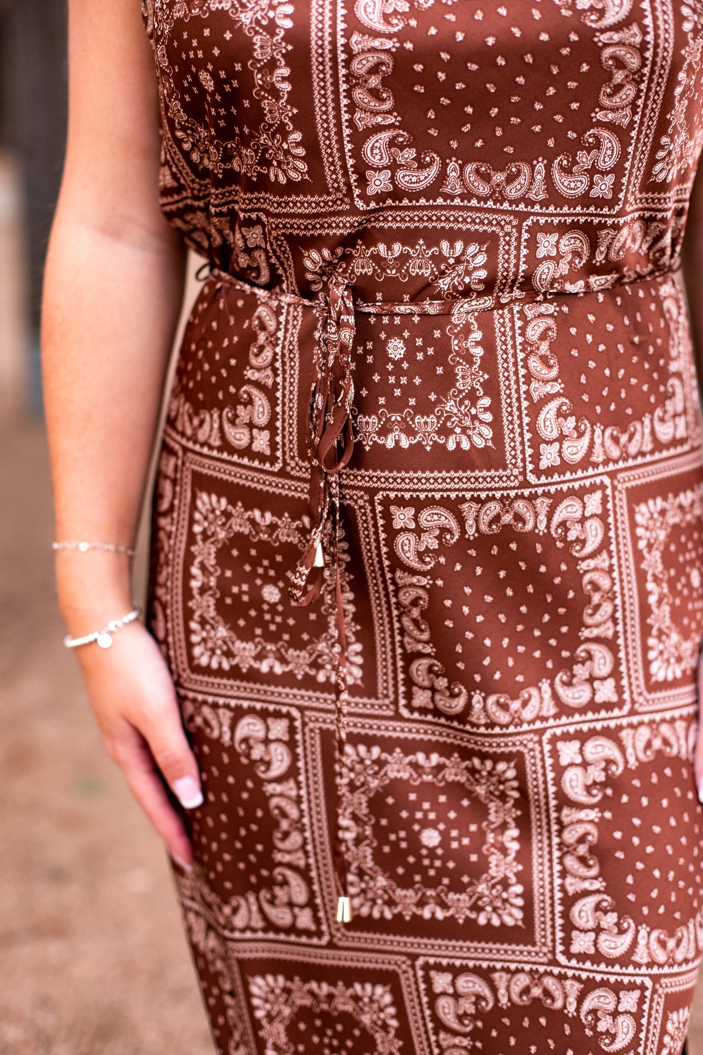 EYES ON ME BANDANA PRINT DRESS