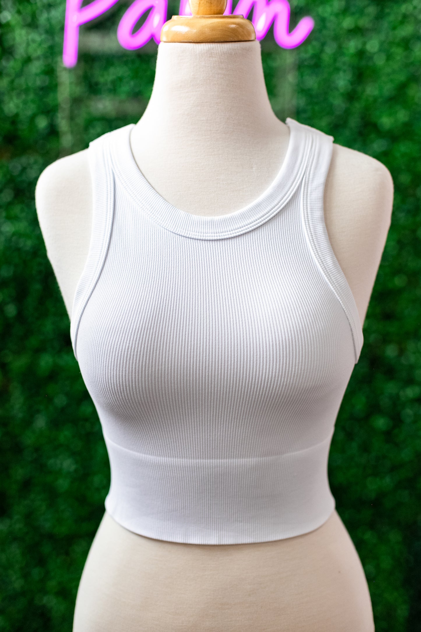 RIBBED HIGH NECK: WHITE