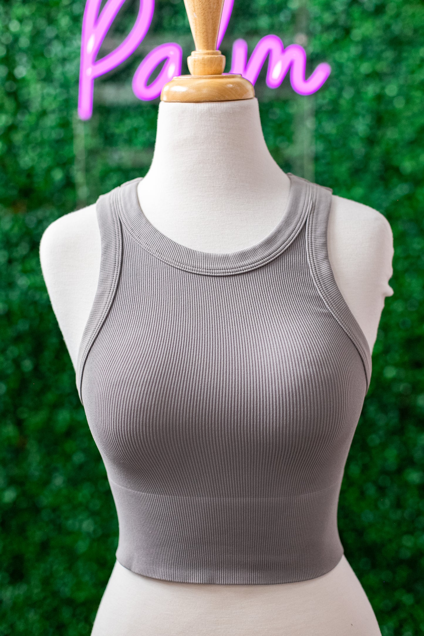 RIBBED HIGH NECK: PALOMA GREY