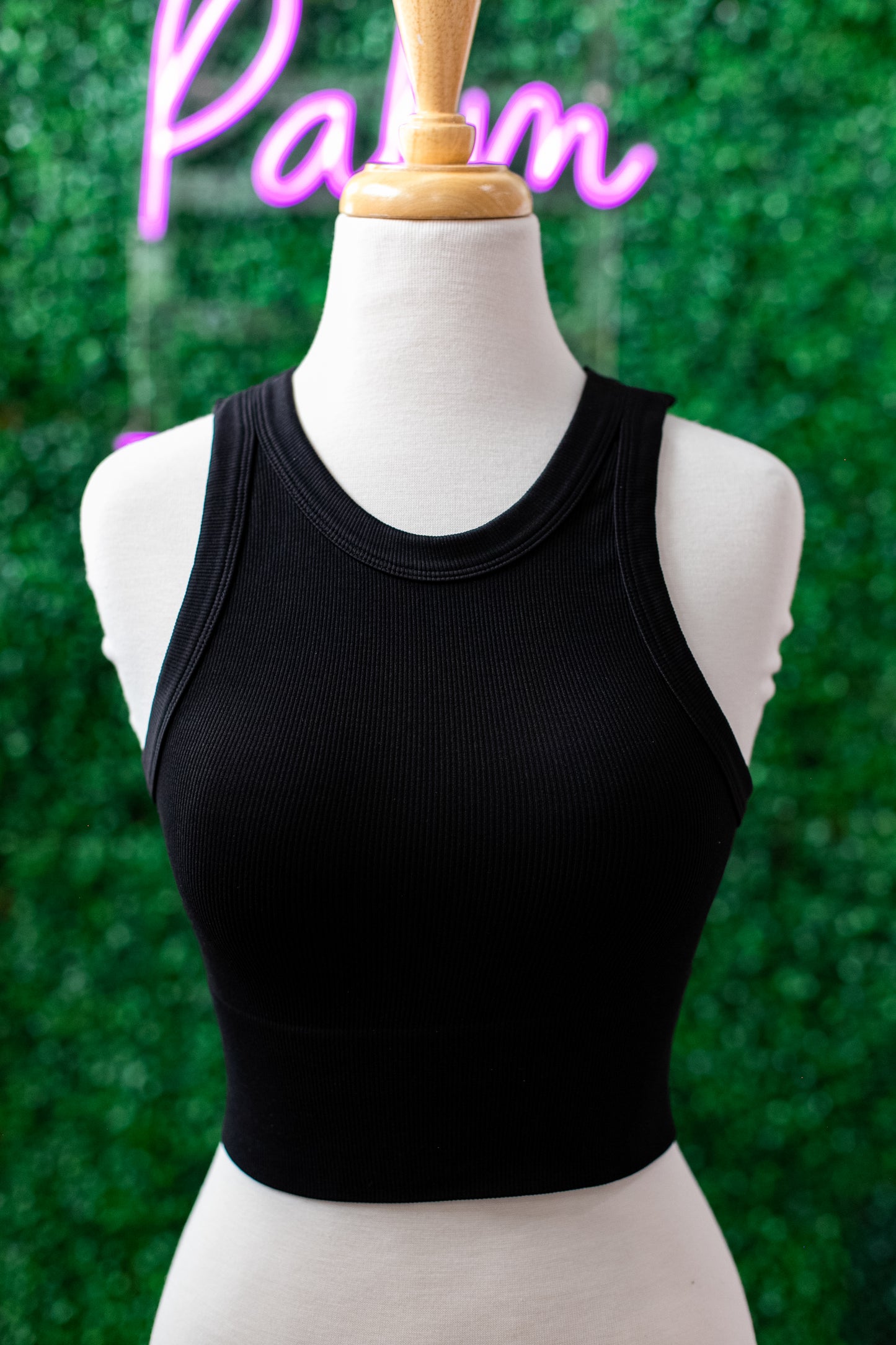 RIBBED HIGH NECK: BLACK