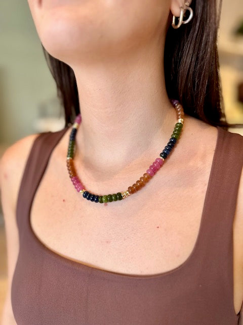 KERRY BEADED NECKLACE- JEWEL TONE