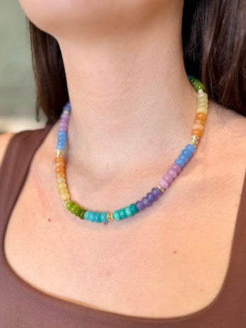 KERRY BEADED NECKLACE- LIGHT RAINBOW MIX