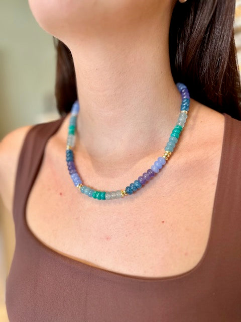 KERRY BEADED NECKLACE- BLUE
