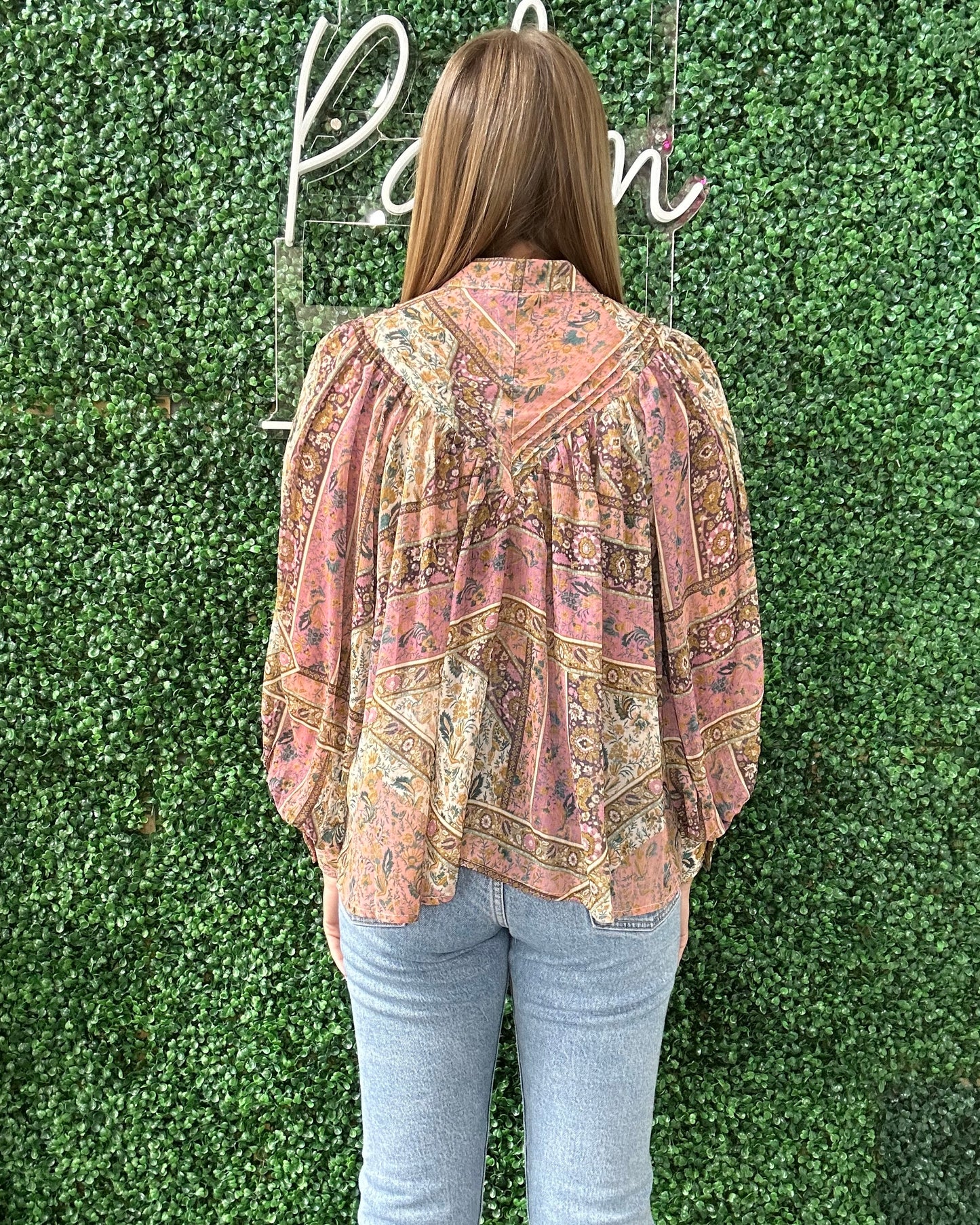 Mauve Print Blouse