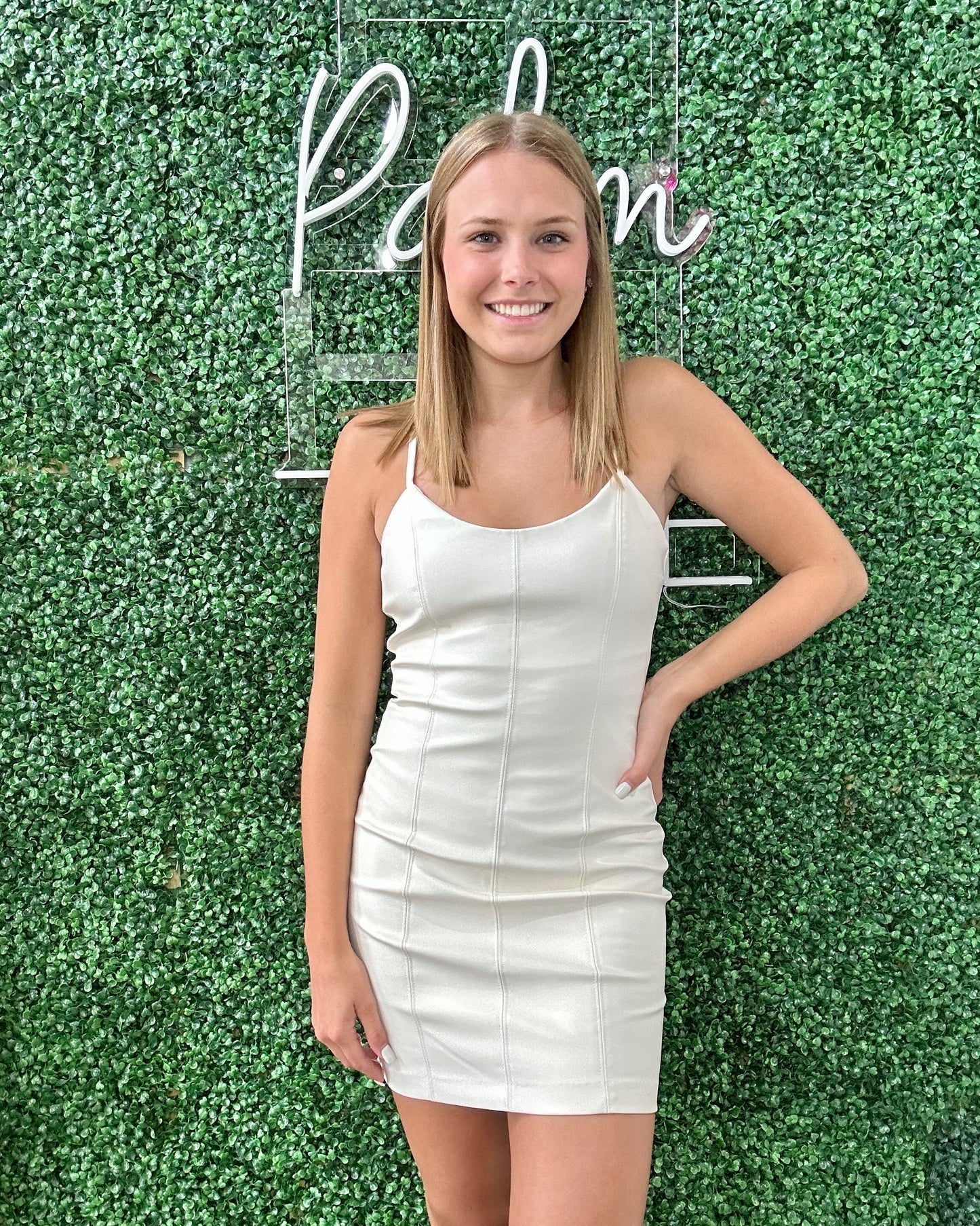 White Vegan Leather Dress