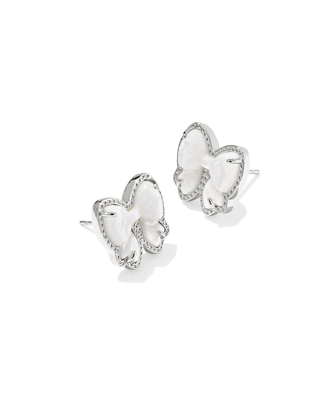 KENDRA SCOTT: RHODIUM HALEY BOW STUD EARRING