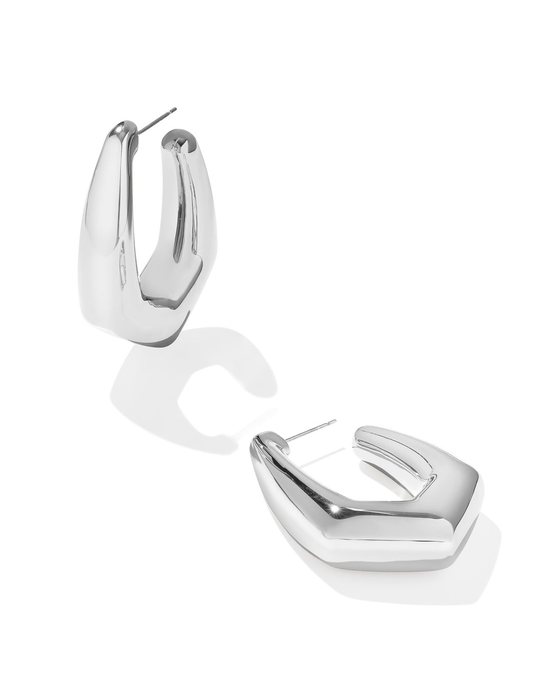 KENDRA SCOTT: POLISHED RHODIUM KAIA HOOP