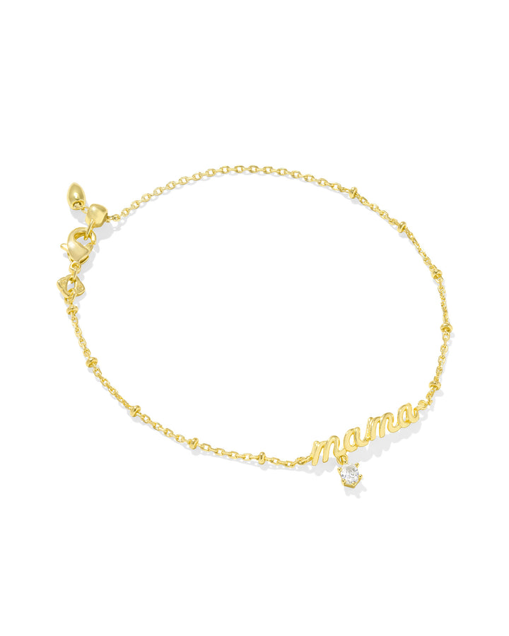KENDRA SCOTT: MAMA GOLD CRYSTAL DELICATE CHAIN BRACELET