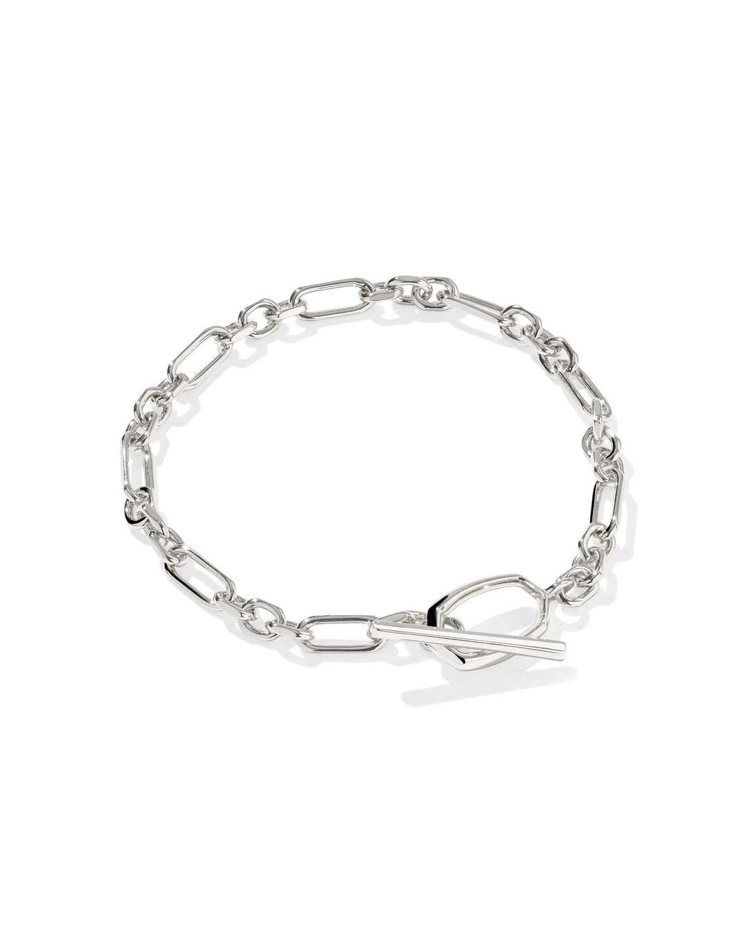 KENDRA SCOTT: RHODIUM SYLVIA LINK CHAIN BRACELET