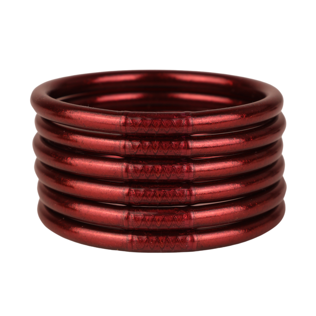 BUDHAGIRL ALL WEATHER BANGLES: MERLOT