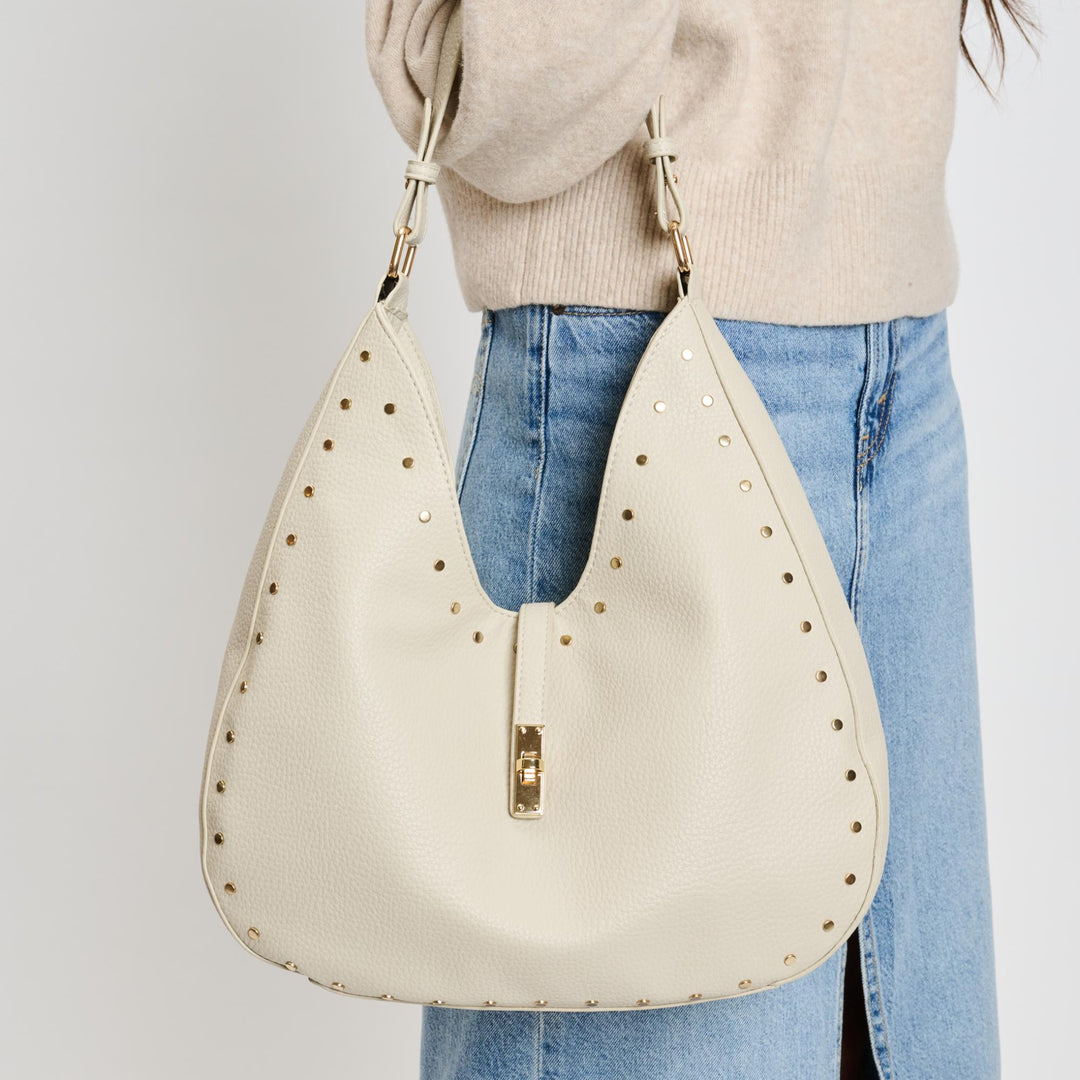 MODA LUXE: OLIVIA HOBO BAG- CREAM