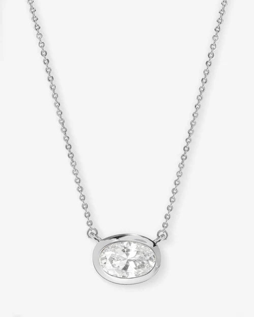 MELINDA MARIA: SHE'S A BOSS PENDANT NECKLACE- SILVER