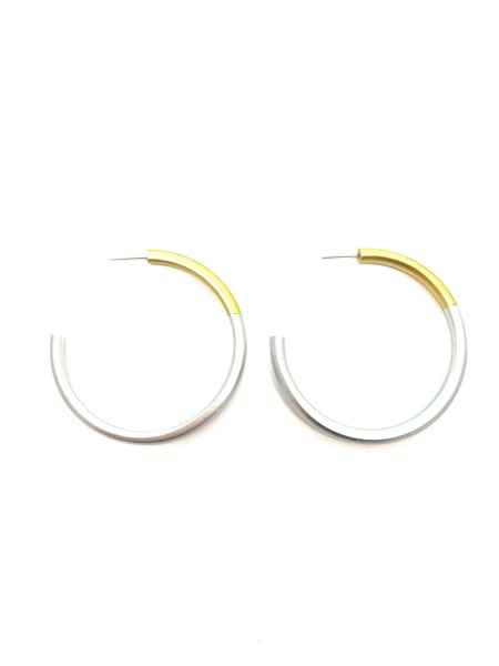 GOLD & SILVER LARGE LIZ HOOP