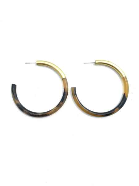 NATURAL DARK LARGE LIZ HOOP