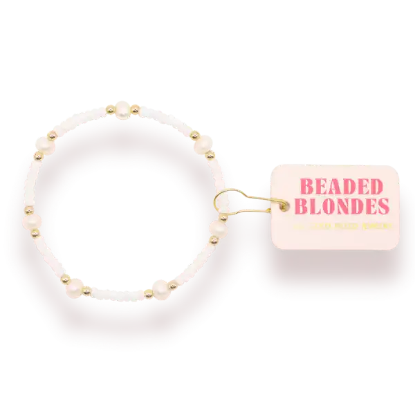LUSTER WHITE PEARL BEADED BRACELET