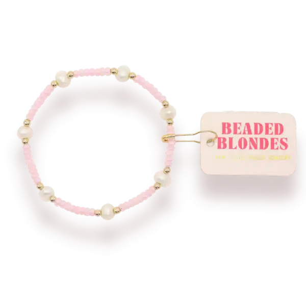 PINK LUSTER PEARL BEADED BRACELET