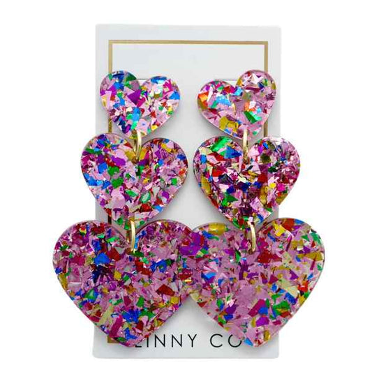 PENNY EARRING: PINK BDAY CONFETTI
