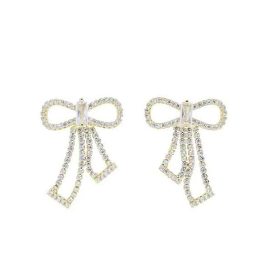 FRILL PAVE BOW EARRING
