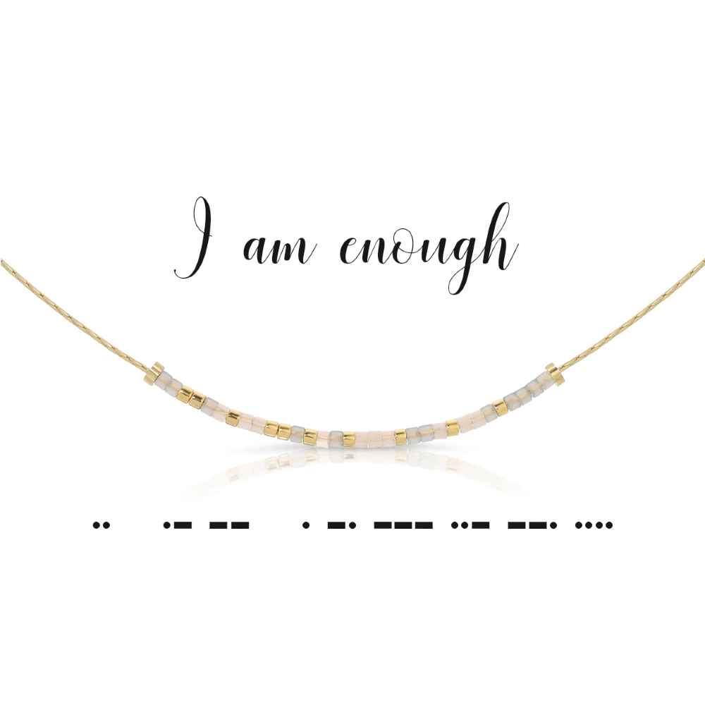 MORSE CODE NECKLACE: I AM ENOUGH