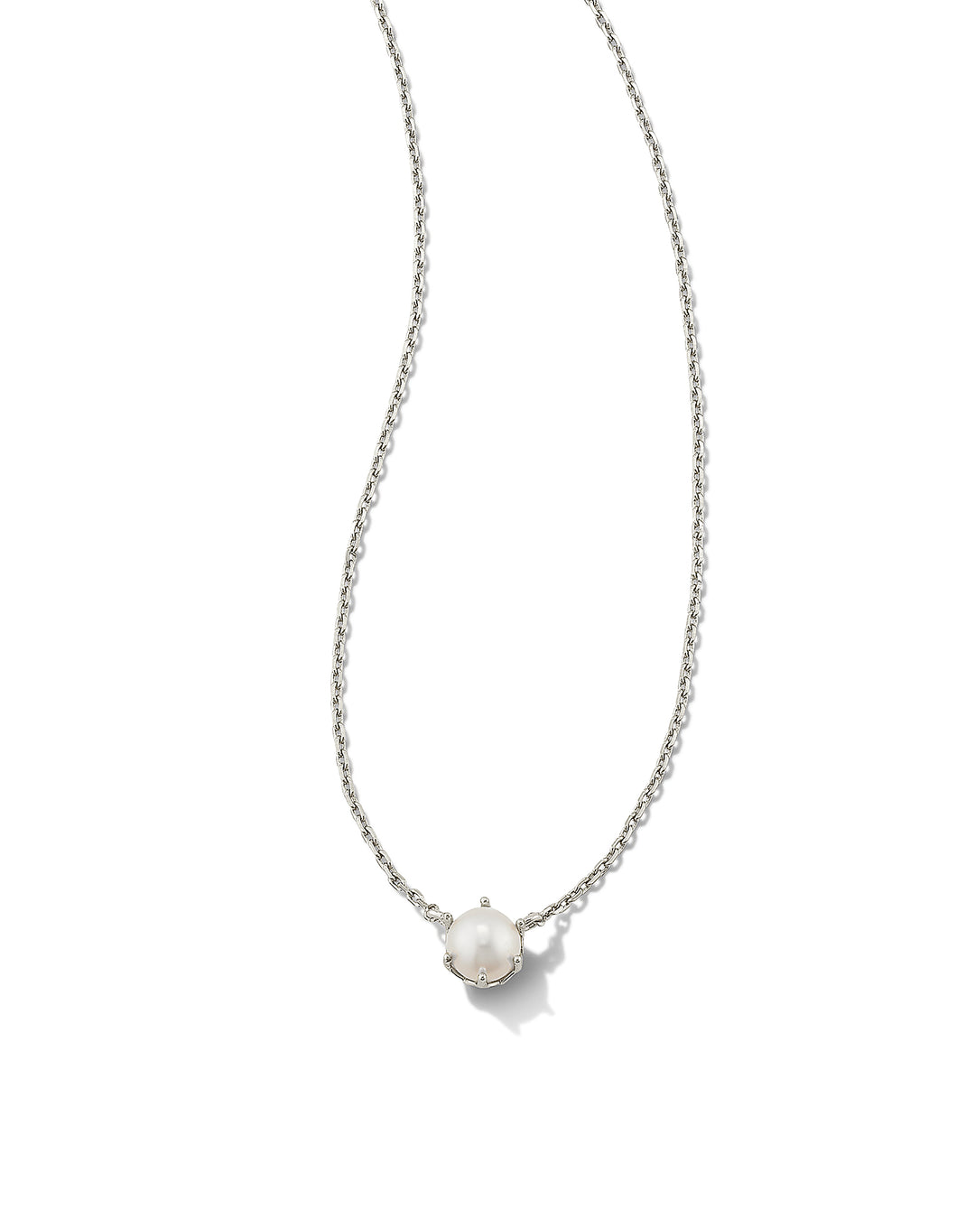 KENDRA SCOTT: ASHTON PEARL PENDANT RHODIUM