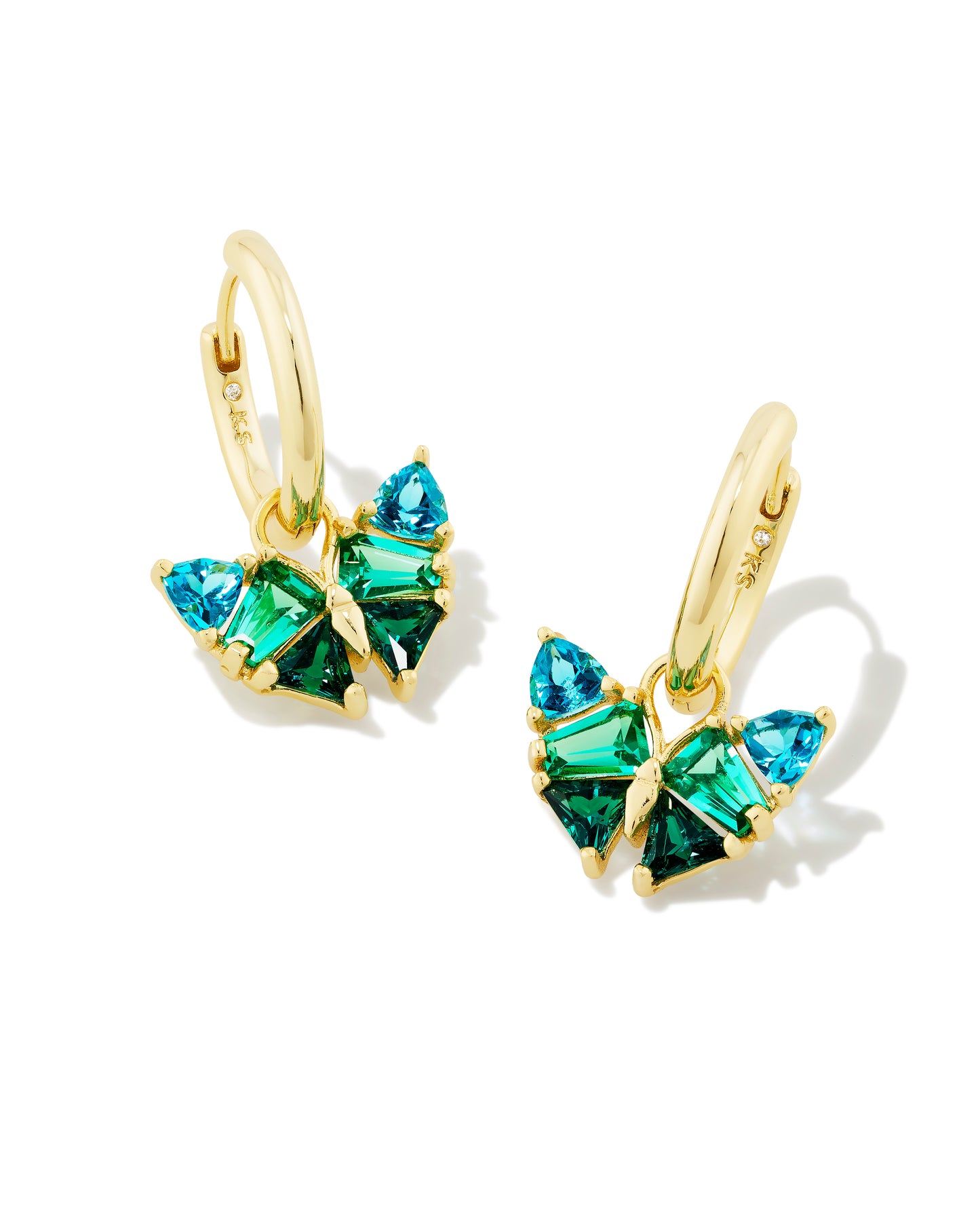 KENDRA SCOTT: BLAIR BUTTERFLY HUGGIE GOLD/ GREEN MIX