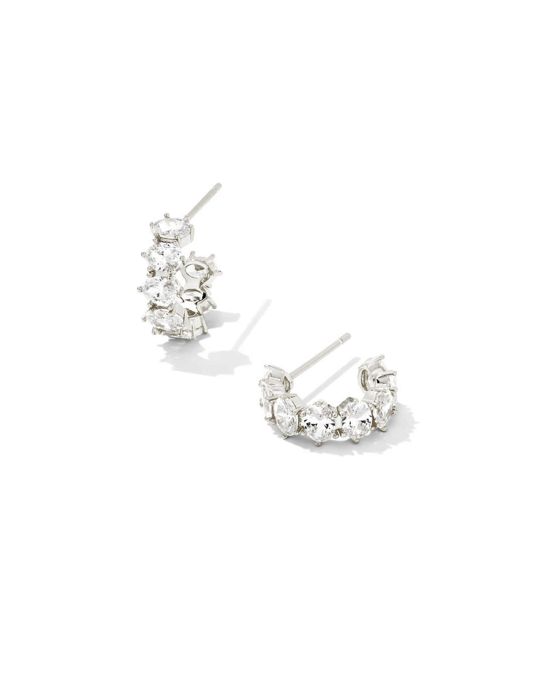 Kendra Scott: Cailin Crystal Huggie in Rhodium