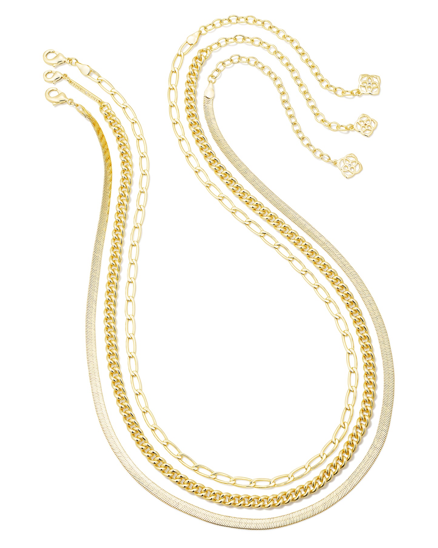 KENDRA SCOTT: CHAIN LAYERING NECKLACE SET/3