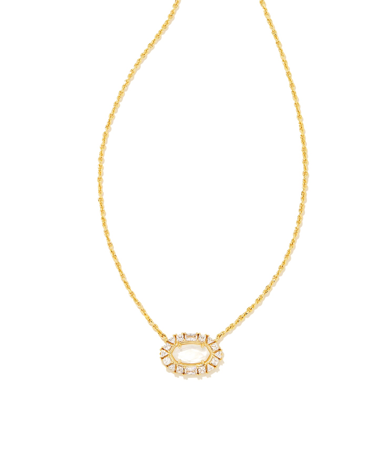 KENDRA SCOTT: ELISA CRYSTAL FRAME PENDANT GOLD
