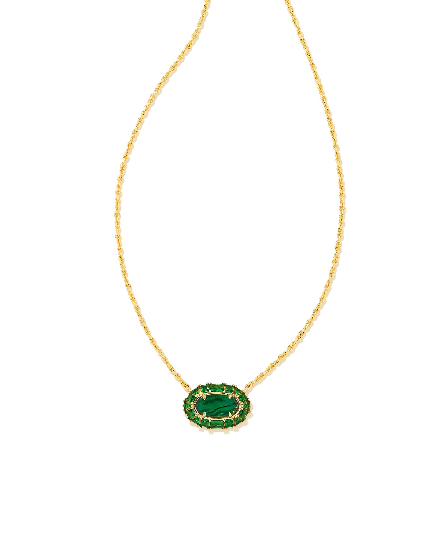 KENDRA SCOTT: ELISA CRYSTAL FRAME PENDANT GOLD